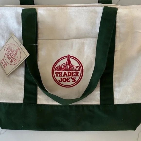 Limited Edition NWT Large Green Trader Joe's TOTE - Picture 2 of 5